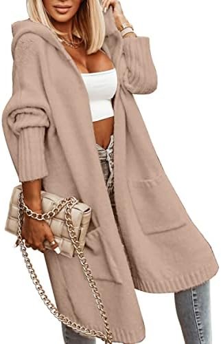 Aoysky Womens Long Cardigans Cable Knitted Open Front Oversi...