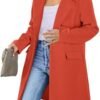 PRETTYGARDEN Women's 2025 Spring Fall Long Blazer Jackets Lo...