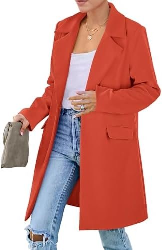 PRETTYGARDEN Women's 2025 Spring Fall Long Blazer Jackets Lo...