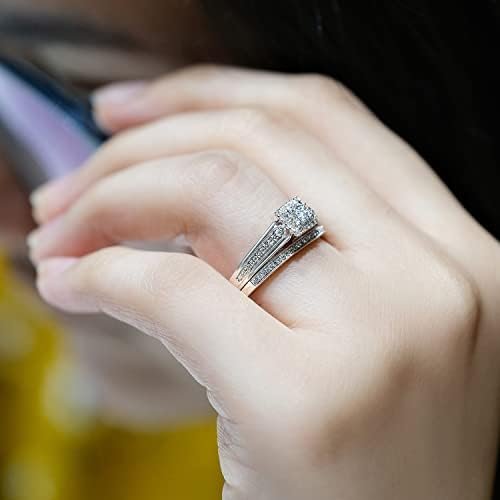 Cali Trove Diamond WeddingRing Set for Women in 925 Sterling...