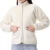 GIMECEN Women's Fuzzy Fleece Jacket Long Sleeve Zip Up Sherp...