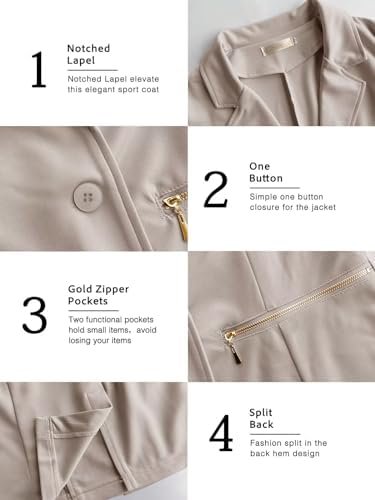 Genhoo Women's Long Sleeve Blazer Open Front Cardigan Jacket...