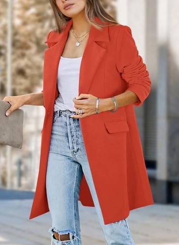 PRETTYGARDEN Women's 2025 Spring Fall Long Blazer Jackets Lo...