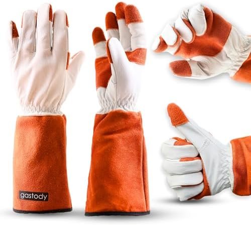 Gastody- Long Sleeve Leather Gardening Gloves, Multipurpose...
