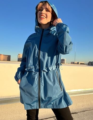 TCOT Rain Jackets for Women Waterproof Packable Hooded Rain ...