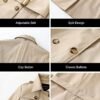 CREATMO US Women's Trench Coat Double-Breasted Classic Lapel...