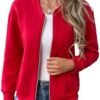 Women's Zip Up Sweatshirts Jackets Long Sleeve Bomber Jacket...