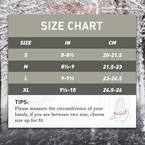 HLDD HANDLANDY Winter Leather Work Gloves, Warm Cowhide Glov...