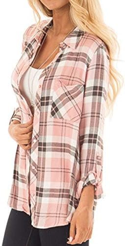 NUOREEL Women Corduroy Shirts Casual Long Sleeve Button Down...