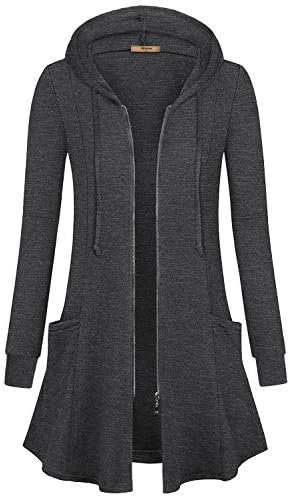 Miusey Womens Zip Up Long Hoodie Jacket Lightweight Tunic Sw... Miusey Womens Zip Up Long Hoodie Jacket Lightweight Tunic Sw...