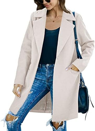 Fazortev Womens Casual Long Sleeve Wool Blend Pea Coat Lapel...