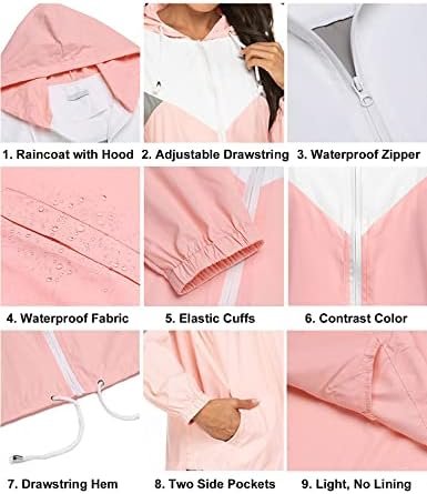 SoTeer Women's Waterproof Rain Jackets Lightweight Hooded Wi...