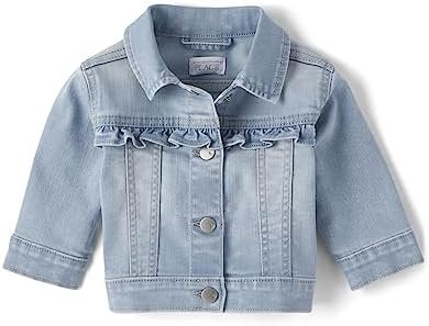 The Children's Place baby girls Ruffle Denim Jacket