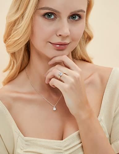 EAMTI 3CT 925 Sterling Silver Engagement Rings Oval Cut Soli...