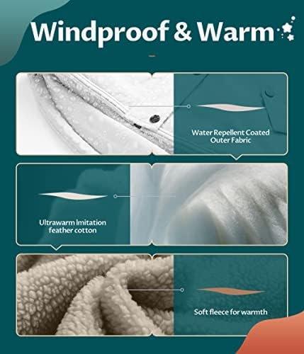 CREATMO US Girl's Long Winter Warm Parka Sherpa Trimmed Coll...