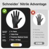 Schneider Nitrile Exam Gloves, Black Latex Free Powder Free ...