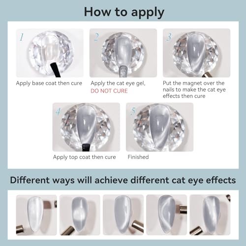 Cat Eye Gel Nail Polish Moonlight Magnetic Nail Polish Gel S...