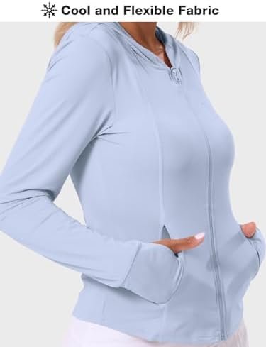 CAMEL CROWN Women's UPF 50+ Sun Protection Jacket Hoodie Lig...