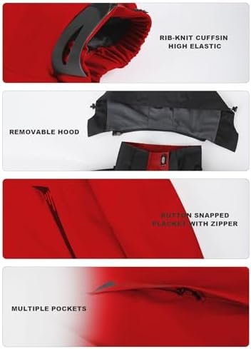 Women's Waterproof Rain Jacket with Detachable Hood Lightwei...