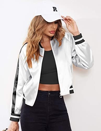 Zeagoo Women's Bomber Jacket Lightweight Zip Up Jacket Casua...