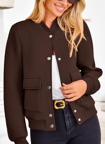 PRETTYGARDEN Women's Bomber Jackets Winter Trendy Varsity Ja...