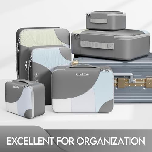 6 Set Packing Cubes for Travel, OlarHike 3 Various Sizes(Lar...