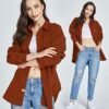 SSLR-Womens-Corduroy-Shacket-Jacket-Oversized Button Down Sh...