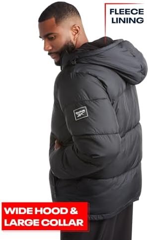 Reebok Men's Puffer Jacket - Heavyweight Quilted Puffer Coat...