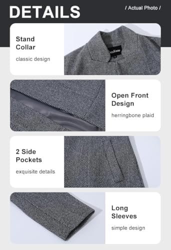 chouyatou Women's Casual Business Open Front Long Sleeve Not...