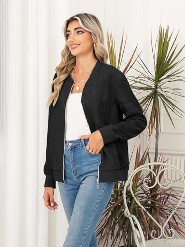 Women's Full Zip Sweatshirt Jacket Stand Collar Hoodless Out...