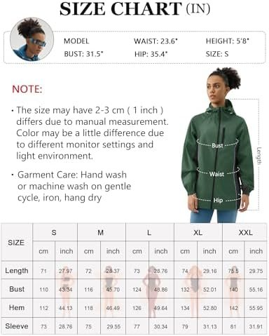 LOMON Lightweight Active Rain Jacket Hooded Water Resistant ...