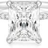 TIGRADE 4CT Engagement Ring for Women Radiant Cut Cubic Zirc...