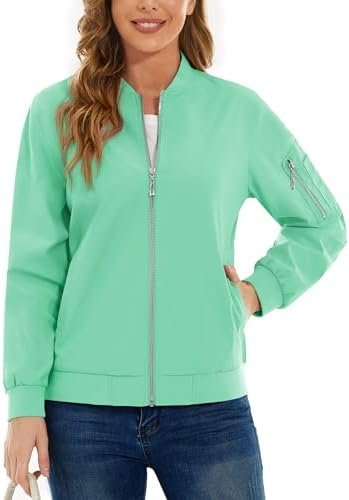 TACVASEN Women's Bomber Jackets Lightweight Casual Jacket Fu...