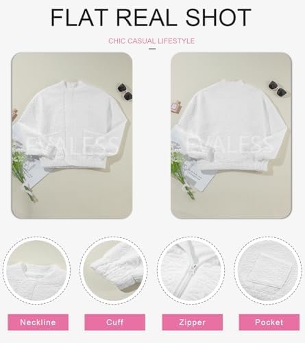 EVALESS Bomber Jackets for Women Spring Fashion 2025 Cute Ja...