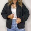 Womens Dolman Quilted Lightweight Jackets Full-zip Stand Col...