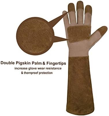 HANDLANDY Bundle - 2 Pairs of Long Pigskin Leather Pruning G...