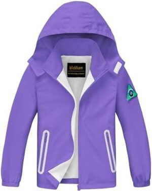 WICKHAM Boys Girls Waterproof Rain Jacket Detachable Hood Li... WICKHAM Boys Girls Waterproof Rain Jacket Detachable Hood Li...