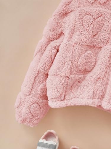 Verdusa Toddle Girls Sherpa Jacket Zip Up Fuzzy Fleece Jacke...