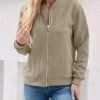 Women's Zip Up Cardigan Sweater Cable Hoodies Long Sleeve Ja...