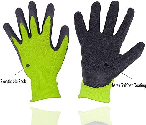 2 Pairs of HANDLANDY Kids Gardening Gloves Foam Rubber Coate...