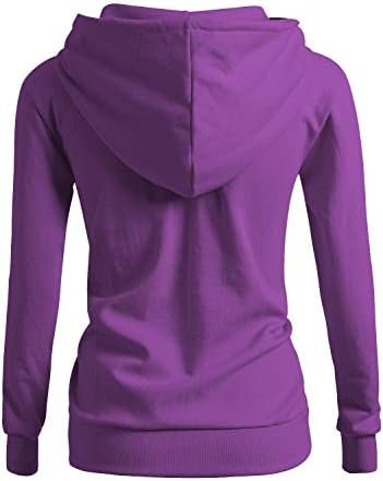 CLOVERY Women's Solid Hoodie Pocket Long Sleeve Hoodie