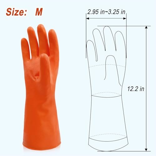 Cleanbear Synthetic Rubber Gloves, Medium Size, 11.8 Inches,...