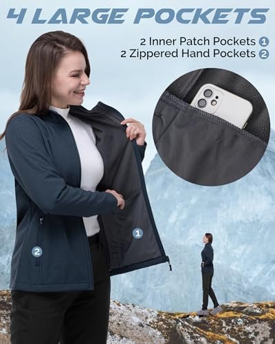 33,000ft Women's Lightweight Softshell Jacket Fleece Lined W...