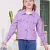 WULFUL Girl's Fashion Button Down Corduroy Jackets Casual Fa...