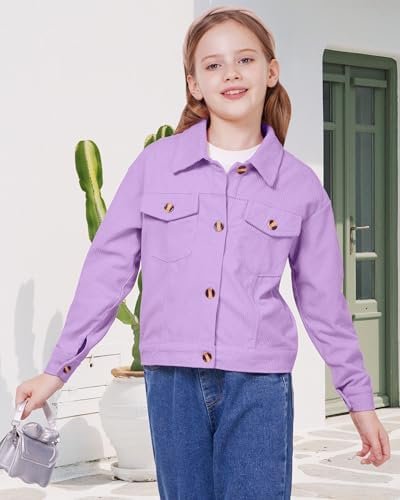 WULFUL Girl's Fashion Button Down Corduroy Jackets Casual Fa...