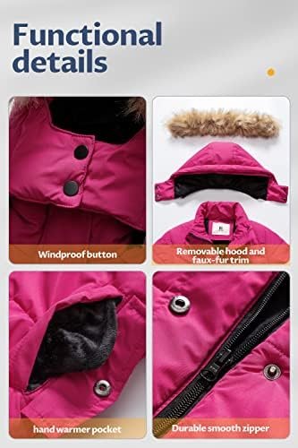 CREATMO US Girl's Winter Fleece Lined Long Parka Puffer Coat...