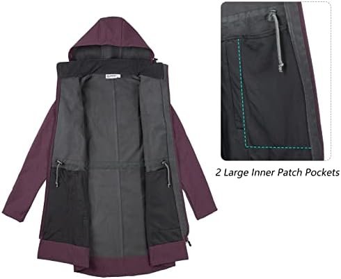 33,000ft Women's Waterproof Softshell Long Rain Jacket with ...
