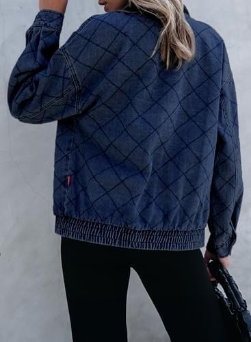 Sidefeel Women's Jean Jacket Long Sleeve Zimbaplatinum Overs...