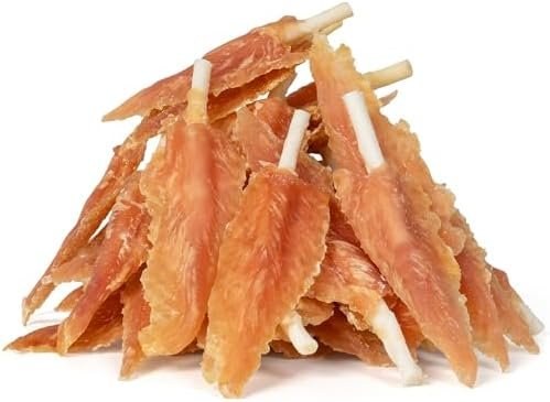 MON2SUN Dog Rawhide Twist 4-4.5 Inch Chicken Wrapped Rawhide...