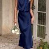 PRETTYGARDEN Women's 2025 Summer Satin Dress Elegant Sleevel...